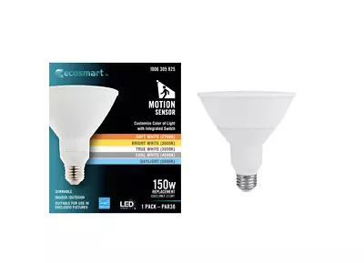 EcoSmart 150W Equivalent PAR38 Dimmable LED Motion Sense CEC Flood Light Bulb • $17.99