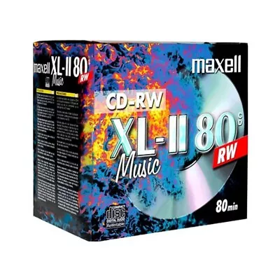 10 X Maxell Audio Blank CD-RW  Music 80 Mini Pack Jewel Cased Audio Music CD's   • $19.42