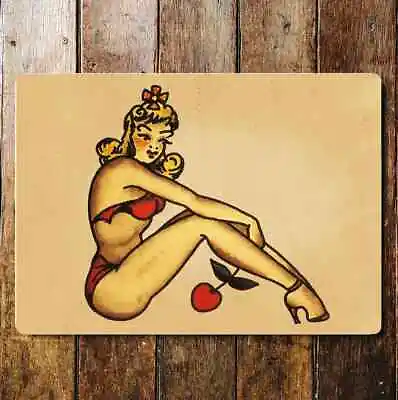 Sailor Jerry Pin Up Girl Cherry Rum Tattoo Metal Tattoo Art • £4.99