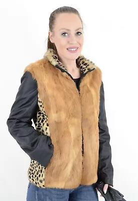 Us2185 Real Lapin Rabbit Fur Jacket Vest Waistcaot Lightweight Size Xl  • £105.20