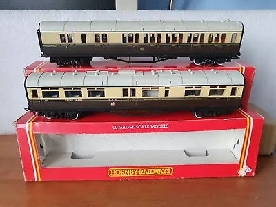 £29 • Buy Hornby GWR Collett Coaches X2 Chocolate & Cream Extra Detail Buffet & Brake