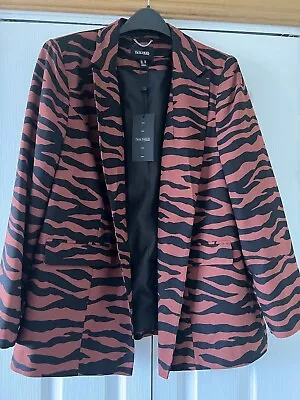 Simply Be Tailored - Brown Black Zebra Print Blazer Jacket Size 20 New With Tags • £3.53