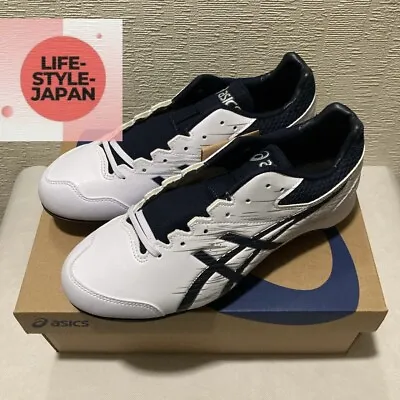 ASICS NEOREVIVE 4 1123A022 103 White Navy Unisex Baseball Cleats Shoes • $85.99