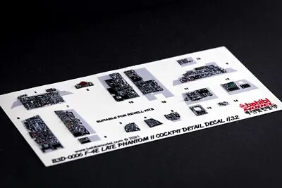 1/32 RF-4C Phantom II 3D Cockpit Detail Decal Set - B3D-0005 - Free Shipping!! • $40.95