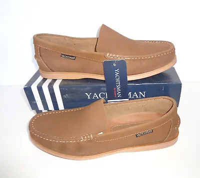 £28.98 • Buy Mens Yachtsman Leather Casual Brown Shoes Comfort Boat Deck Trainers UK Size 12