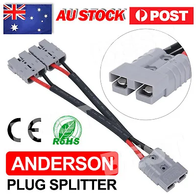 $11.95 • Buy 50 Amp Genuine Anderson Plug Connector Double Y Adaptor 6mm Automotive Cable New