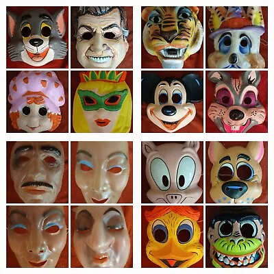 Vintage HALLOWEEN MASK LOT Of 16 Masks - Various Ages & Condition • $60