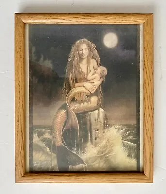 Vintage Mermaid Mother + Baby Art Print Framed Mermaids Frame Ocean Sea • $19.99