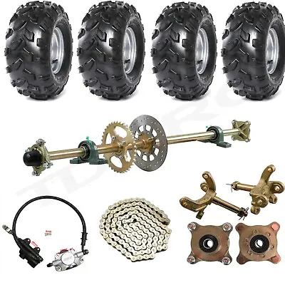 44  Rear Live Axle Kit Wheels Sprocket Hub Brake Assembly For Go Kart Trike Quad • $394.46