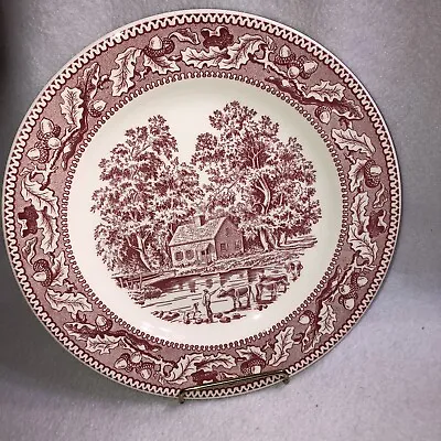 Vintage Royal China Inc Ironstone Memory Lane Pink 10 Inch Dinner Plate 1965 USA • $12.99