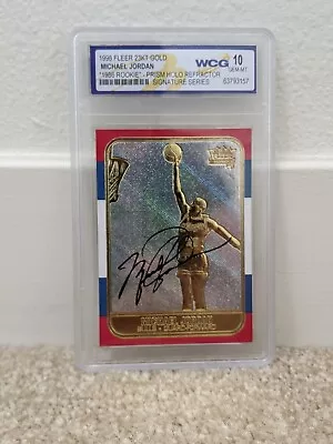 Michael Jordan Gold Auto Prism Refractor NBA Bulls Grade 10 Limited Stock! • $99.99