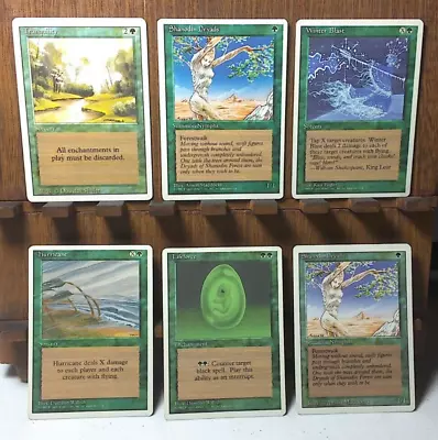 MTG Vintage Card 6 Card Lot - ALL GREEN - REVISED ( Great Condition ) • $1