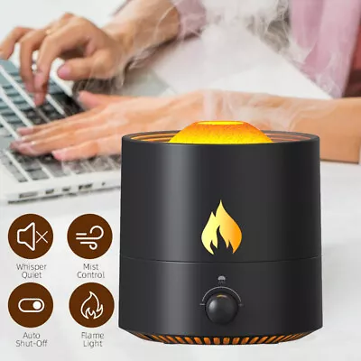 $24.89 • Buy LED Volcano Humidifier Flame Aroma Diffuser Essential Oil Aromatherapy Purifier