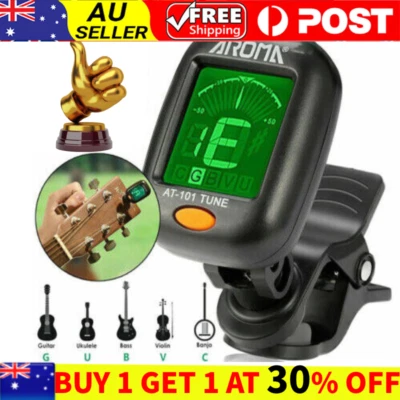 $14.59 • Buy Guitar LCD Clip On Chromatic Acoustic Electric Bass Ukulele Banjo Violin Tuner