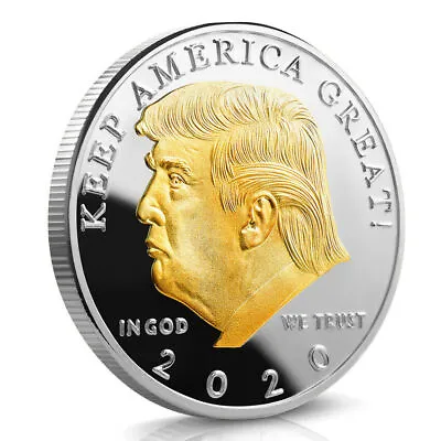 $3.98 • Buy 2020 Donald Trump Silver Gold US President Eagle Coin Keep American Great Gift