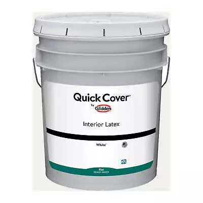 Glidden Quick Cover Interior Latex Paint Flat White 5 Gallon • $55.85