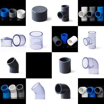 £1.79 • Buy UPVC/PVC Pipe Fittings Tee/Straight/Cap/Elbow Plumbing Couping 5 Colors 20-110mm
