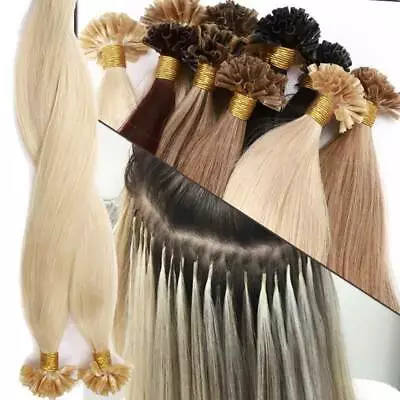 Pre-Bonded Keratin U-Tip Hair Extensions 100% Real Russian Remy Human Hair16-26  • $75.91