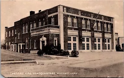 CT Milford - Central Fire Headquarters - Collotype Postcard - G17237 • $10