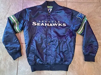 Seattle Seahawks Mens Medium Vintage 90s Style Starter Jacket NFC  • $191.25