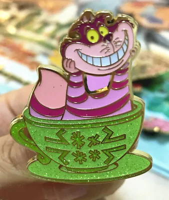 £5.50 • Buy Alice In Wonderland And Cheshire Cat In Teacup Pin Badge Enamel Metal Brooch   