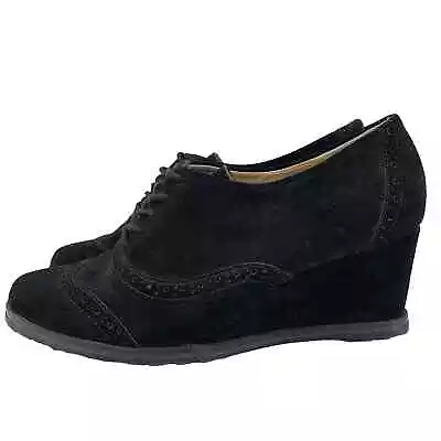 Ellen Tracy Active Tobin Black Booties 9.5M Oxford Leather Suede WhimsyGoth • $40