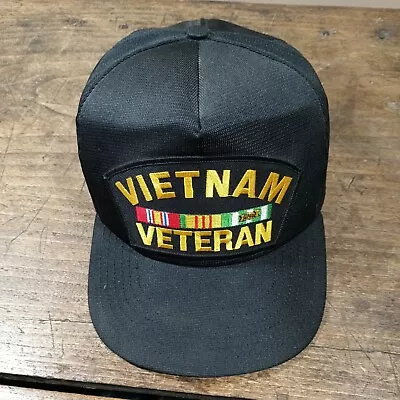 HMC Honors Vietnam Veteran Vet Military Hat Cap Black Snapback Made USA Adjustab • $19.99