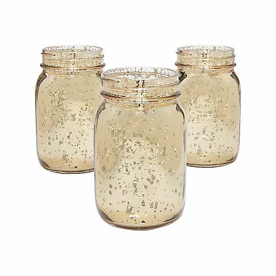 Gold Mercury Mason Jars Wedding Home Decor 12 Pieces • $53.99