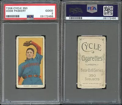 T206 Dode Paskert  ~~ PSA 2  ~~ Cycle 350 **rare Back** • $259.99