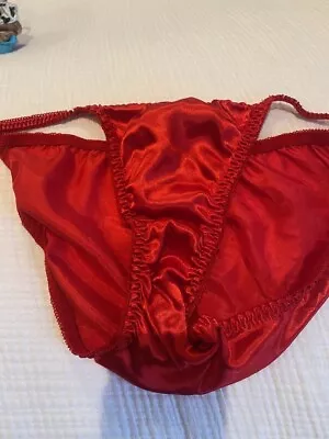 Joe Boxer Satin String Bikini Vintage Red Size 8 • $63