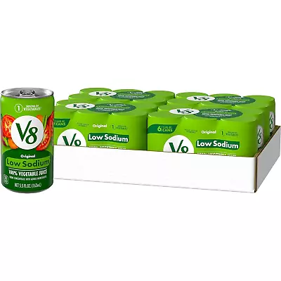 V8 Low Sodium Original 100% Vegetable Juice 5.5 Oz. Can (4 Packs Of 6 Total Of • $19.05