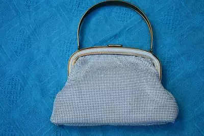 OROTON White Mesh Vintage 1970s Formal-Evening Stylish Stand-Up Handbag GENUINE • $42.95