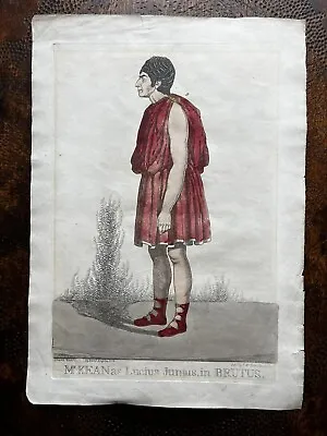 £50 • Buy Mr Kean As Lucius Junius, Hand Coloured Theatrical Etching Richard Dighton 1818