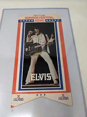 Elvis Presley Summer Festival Menu Las Vegas Hilton Souvenir 1972 • $154.99