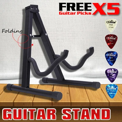 $18.02 • Buy Portable Folding Electric Acoustic Bass Guitar Stand A Frame Floor Rack Holder