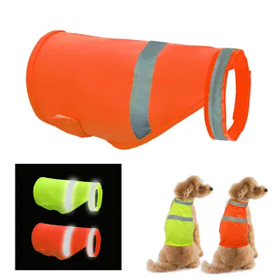 Pet Dog High Visibility Reflective Safety Vest For Outdoor Work Walking Orange L • $7.99