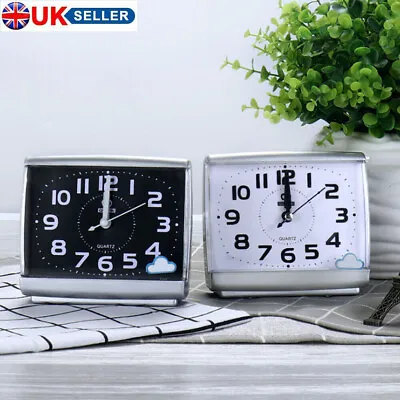 £7.49 • Buy Bedside Small Clock Silent Analogue Desk Battery Operated Quartz Alarm Clocks