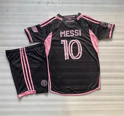 Brand New Inter Maimi Messi #10 Black Soccer Full Kit For Kids Size (8-9 Yrs.) • $40.99