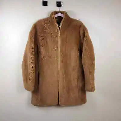 J. Crew Zip-up Plush Fleece Coat In Camel Size S • $56.25