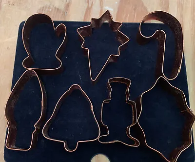 7 Pc Assorted Cookie  Christmas Cutters Mitten Candy Cane Etc. Set Of 7 Copper • $11.50
