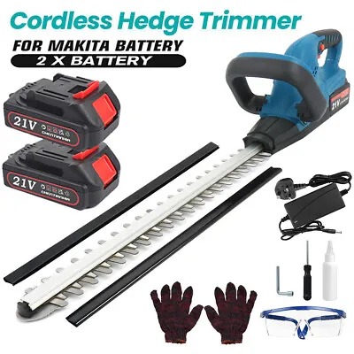 2 Battery 21V Brushless Cordless Electric Hedge Trimmer Garden Cutter For Makita • £53.39