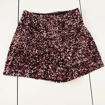 $60 • Buy Zara Bermuda Shorts Darts And Sequins Pink Shorts High Waist Womens Sz M