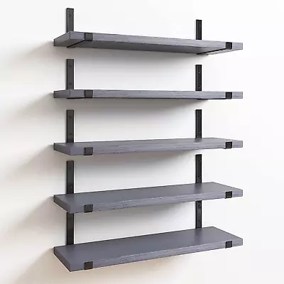 Floating Shelves Set Of 5 Width 4.7 Inches Wall Shelves Rustic Wood Wall Stora • $27.75