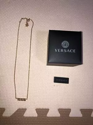 Versace Chain Necklace Gold GRECA Pendants W/Box MEN'S Ladies Accessories Auth • $294.09