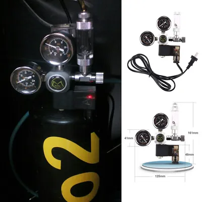 Dual Gauge CO2 Pressure Regulator Bubble Counter Solenoid Valve Aquarium System • £59.99