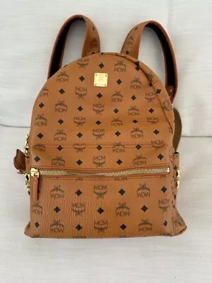 MCM Stark Visetos Backpack Cognac Brown Large Mens • $680