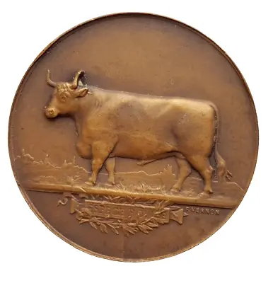 Vintage Medal Cher Agriculture Society Bovine Species By Vernon 366 Mm 21 Gr • $15.30