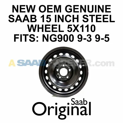 NEW SAAB 900 9-3 9-5 1994-2009 15 INCH OEM STEEL WHEEL RIM 5x110 4688156 • $35.99