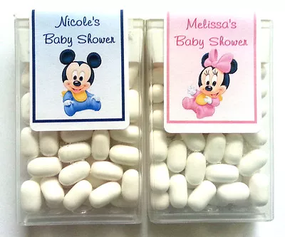 14 Baby Mickey Minnie Baby Shower Favors Tic Tac Labels ~ Personalized • $7.99