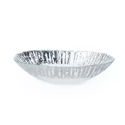 Vietri Rufolo Glass Platinum Medium Oval Serving Bowl 11 L X 7.5 W X 2.25 H NEW • $49.99